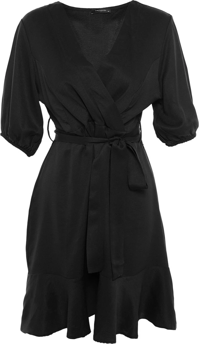 Trendyol Vrouwen Standaard Mouw V-hals Omslag Plus Size Jurk 8 Trendyol Vrouwen Standaard Mouw V-hals Omslag Plus Size Jurk - Afbeelding 6