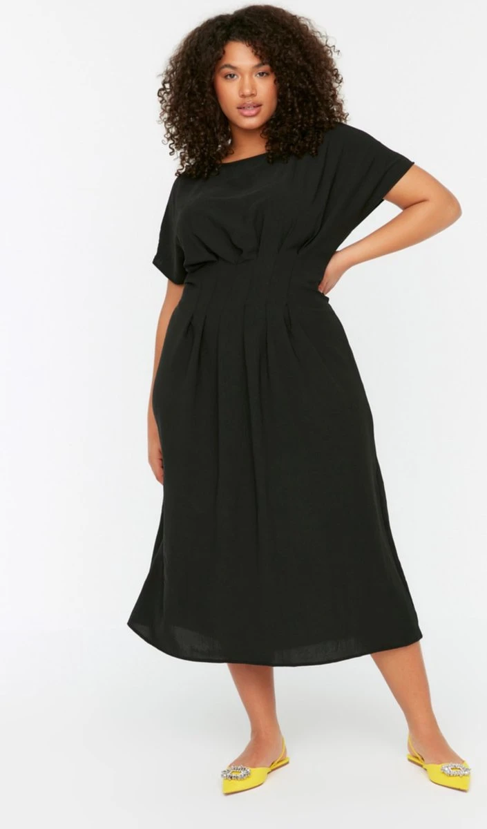 Trendyol Vrouwen Standaard Mouw Ronde Hals Basis Grote Maten Jurk 7 Trendyol Vrouwen Standaard Mouw Ronde Hals Basis Grote Maten Jurk - Afbeelding 5