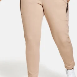 SAMOON Dames Joggingbroek Met Ritszakken Light Tannin Brown-44