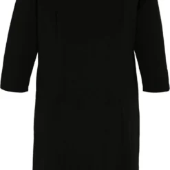 Promiss Halflange, Effen Jurk Met Valse Wikkelkraag En Decoratieve Knopen -Pantalonix Verkoopwinkel 722x1200 2