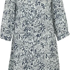 Paprika Korte Jurk In Viscose Met Bloemenmotief En Raglanmouwen