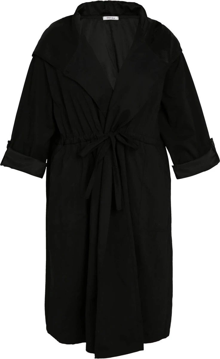 Paprika Lange, Lichte Trenchcoat Met Kap En Knopen 5 Paprika Lange, Lichte Trenchcoat Met Kap En Knopen - Afbeelding 3