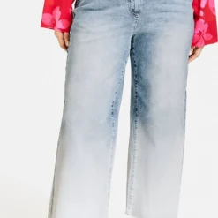 SAMOON Dames 3/4-jeans Lotta Bleached Blue Denim-54