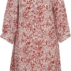 Paprika Korte Jurk In Viscose Met Bloemenmotief En Raglanmouwen -Pantalonix Verkoopwinkel 755x1200