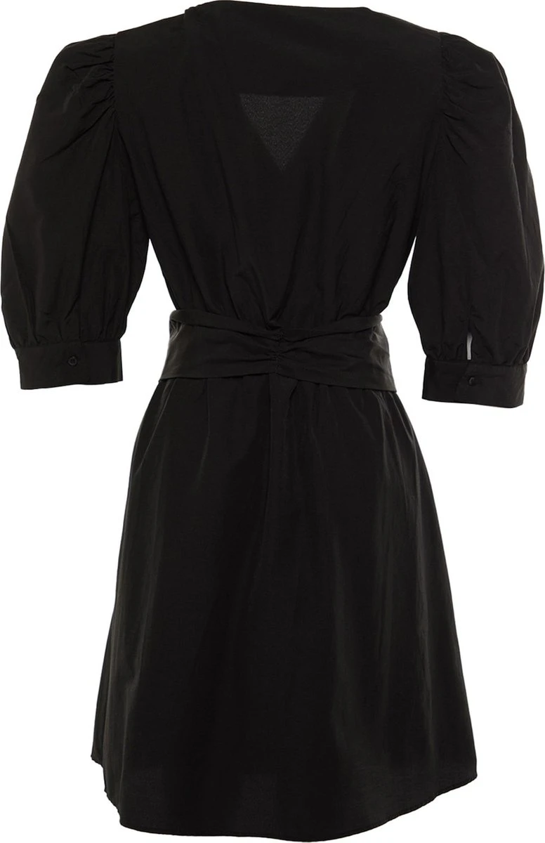 Trendyol Vrouwen Gepofte/ruche Mouw V-hals Omslag Plus Size Jurk 4 Trendyol Vrouwen Gepofte/ruche Mouw V-hals Omslag Plus Size Jurk - Afbeelding 2