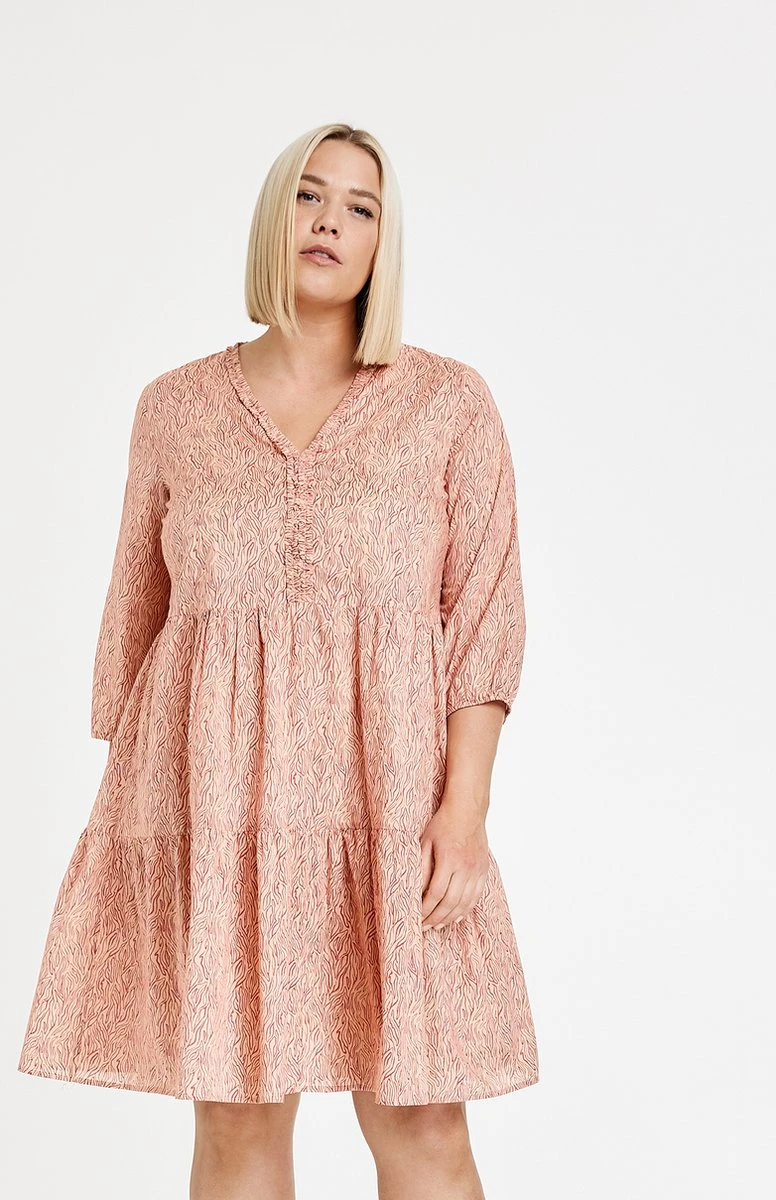 SAMOON Dames Zomerjurk Mellow Buff Gemustert-42 3 SAMOON Dames Zomerjurk Mellow Buff Gemustert-42