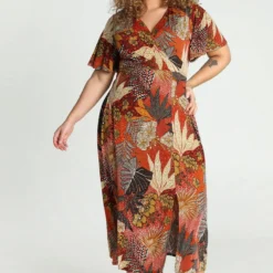 Paprika Lange Wikkeljurk Met Hawai Print 18 Paprika Lange Wikkeljurk Met Hawai Print -Pantalonix Verkoopwinkel 799x1200 116