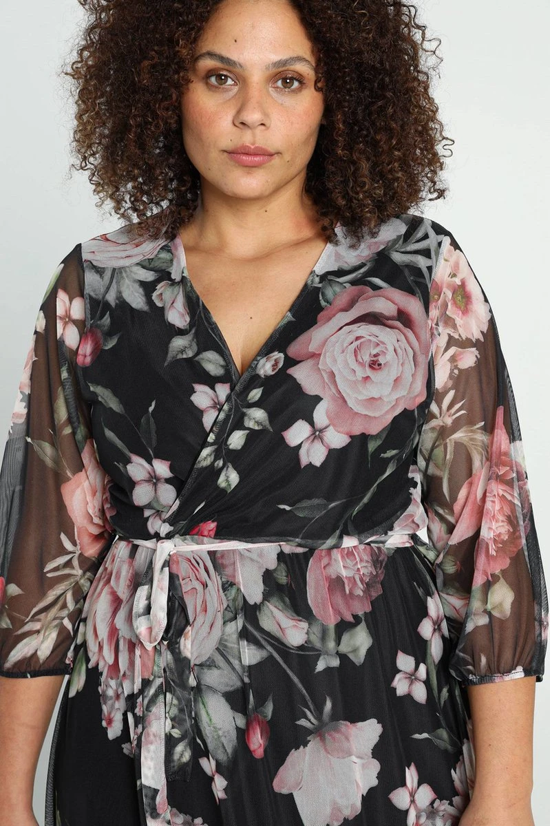 Paprika Lange Wikkeljurk Met Bloemenmotief 5 Paprika Lange Wikkeljurk Met Bloemenmotief - Afbeelding 3