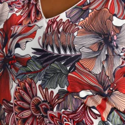 Paprika Gebloemd T-shirt Met Sportband Onderaan -Pantalonix Verkoopwinkel 799x1200 13