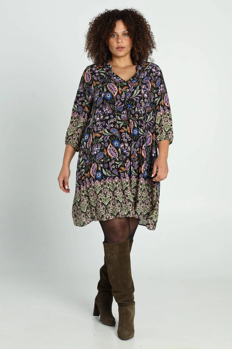 Paprika Korte Volantjurk In Viscose Met Bloemenmotief 9 Paprika Korte Volantjurk In Viscose Met Bloemenmotief - Afbeelding 7