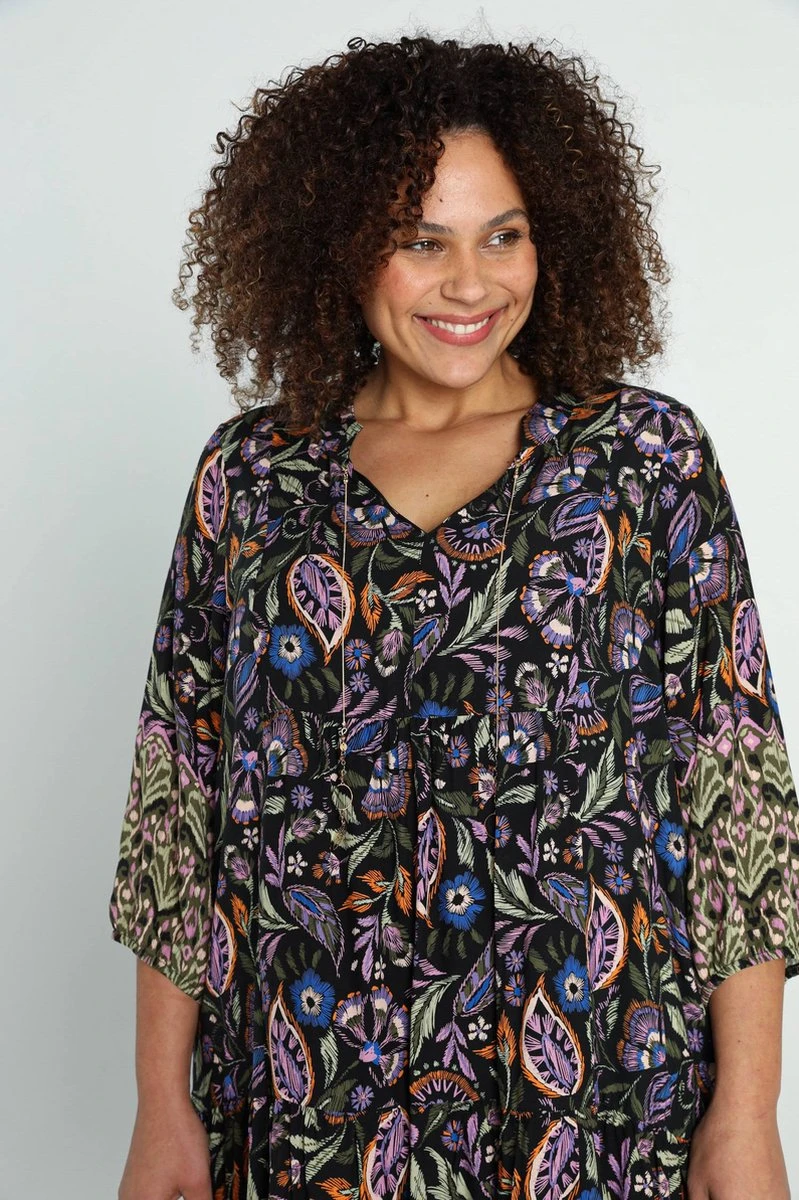 Paprika Korte Volantjurk In Viscose Met Bloemenmotief 11 Paprika Korte Volantjurk In Viscose Met Bloemenmotief - Afbeelding 9