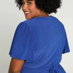 Paprika Korte, Effen Bow Jurk Met Smokwerk Op De Taille -Pantalonix Verkoopwinkel 799x1200 166