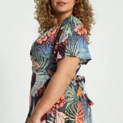 Paprika Lange Wikkeljurk Met Hawai Print -Pantalonix Verkoopwinkel 799x1200 179