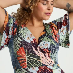 Paprika Lange Wikkeljurk Met Hawai Print -Pantalonix Verkoopwinkel 799x1200 181