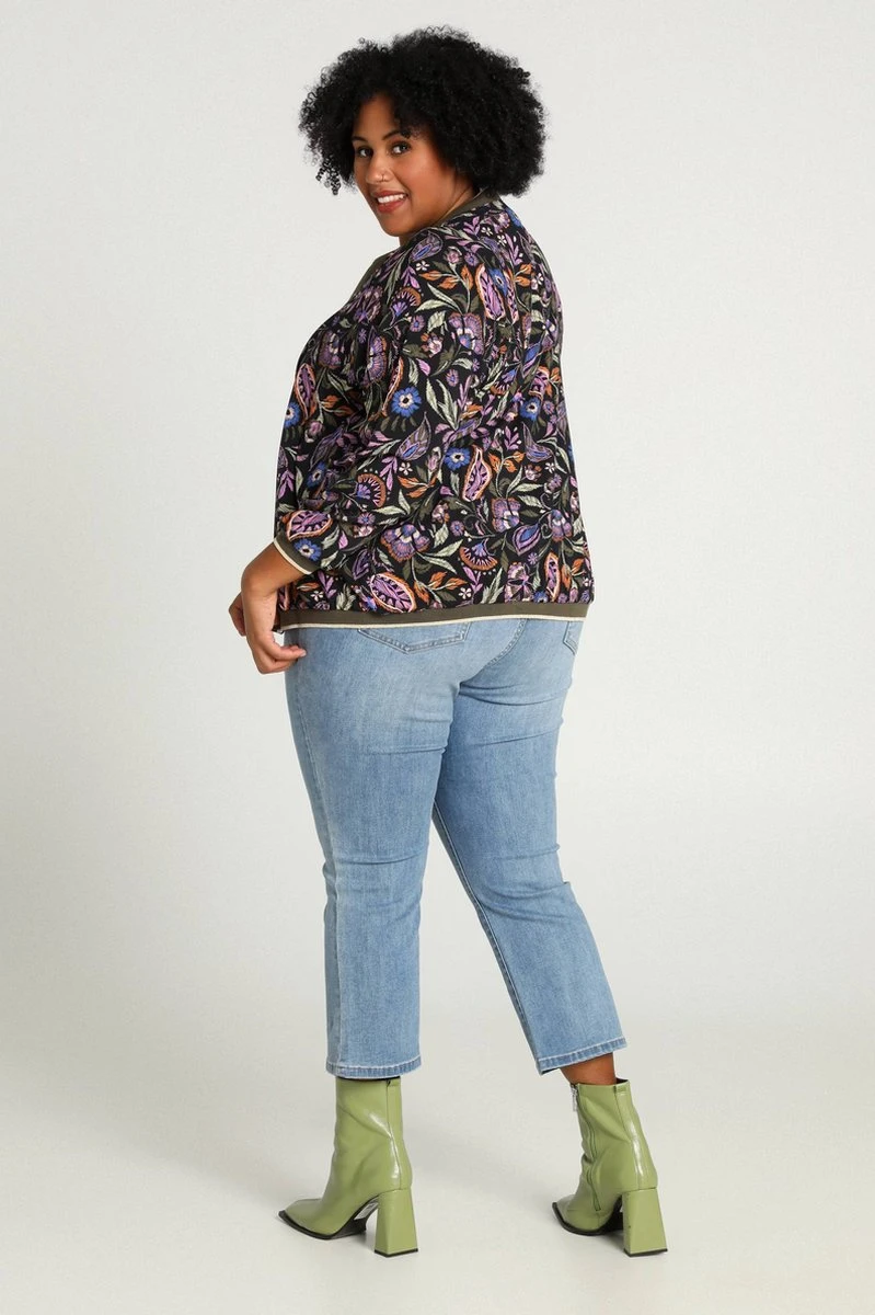 Paprika Korte, Gebloemde Bomberjack Met Lurex 8 Paprika Korte, Gebloemde Bomberjack Met Lurex - Afbeelding 6