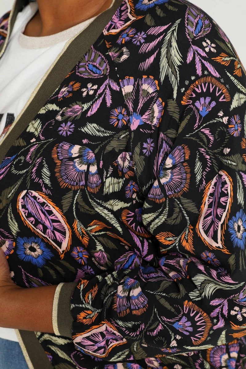 Paprika Korte, Gebloemde Bomberjack Met Lurex 11 Paprika Korte, Gebloemde Bomberjack Met Lurex - Afbeelding 9