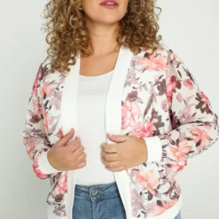 Paprika Korte, Gebloemde Bomberjack In Voile