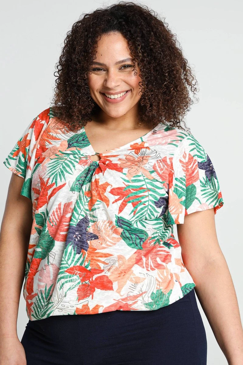 Paprika T-shirt Met Bladmotief 3 Paprika T-shirt Met Bladmotief