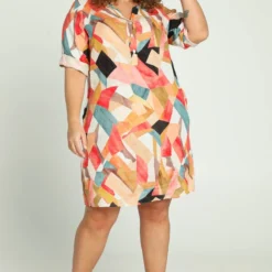 Paprika Korte, Linnen Jurk Met Grafisch Motief -Pantalonix Verkoopwinkel 799x1200 32