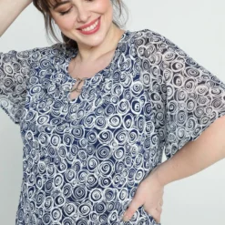 Paprika Bedrukt T-shirt In Voile Met Elleboogmouwen -Pantalonix Verkoopwinkel 799x1200 328