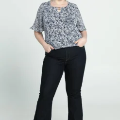 Paprika Bedrukt T-shirt In Voile Met Elleboogmouwen -Pantalonix Verkoopwinkel 799x1200 330