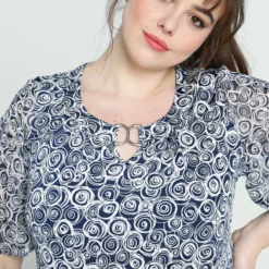 Paprika Bedrukt T-shirt In Voile Met Elleboogmouwen -Pantalonix Verkoopwinkel 799x1200 331