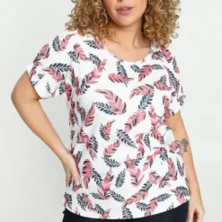 Paprika Gekreukt T-shirt Met Print En Strass