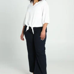 Paprika Effen T-shirt In Twee Stoffen Met Strik Vooraan -Pantalonix Verkoopwinkel 799x1200 4