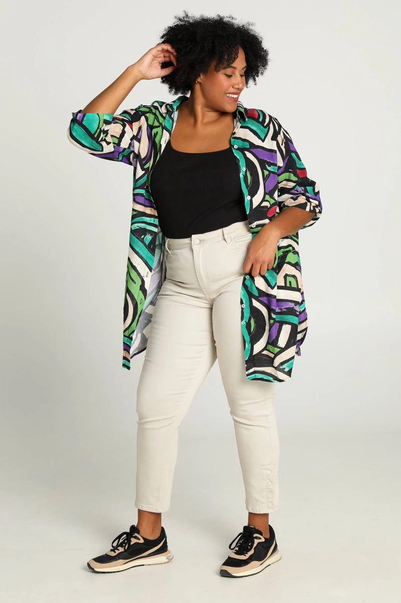 Paprika Slim 7/8-jeans 'Louise' Met 5 Zakken En Drukknoopdetail Louise 14 Paprika Slim 7/8-jeans 'Louise' Met 5 Zakken En Drukknoopdetail Louise - Afbeelding 12