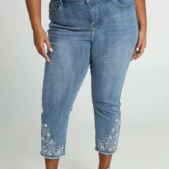 Paprika Slim 3/4-jeans 'Louise' Met Borduurwerk En Parels Louise