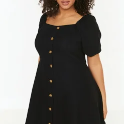 Trendyol Vrouwen Standaard Mouw Vierkante Kraag A-lijn Plus Size Jurk -Pantalonix Verkoopwinkel 800x1200 136