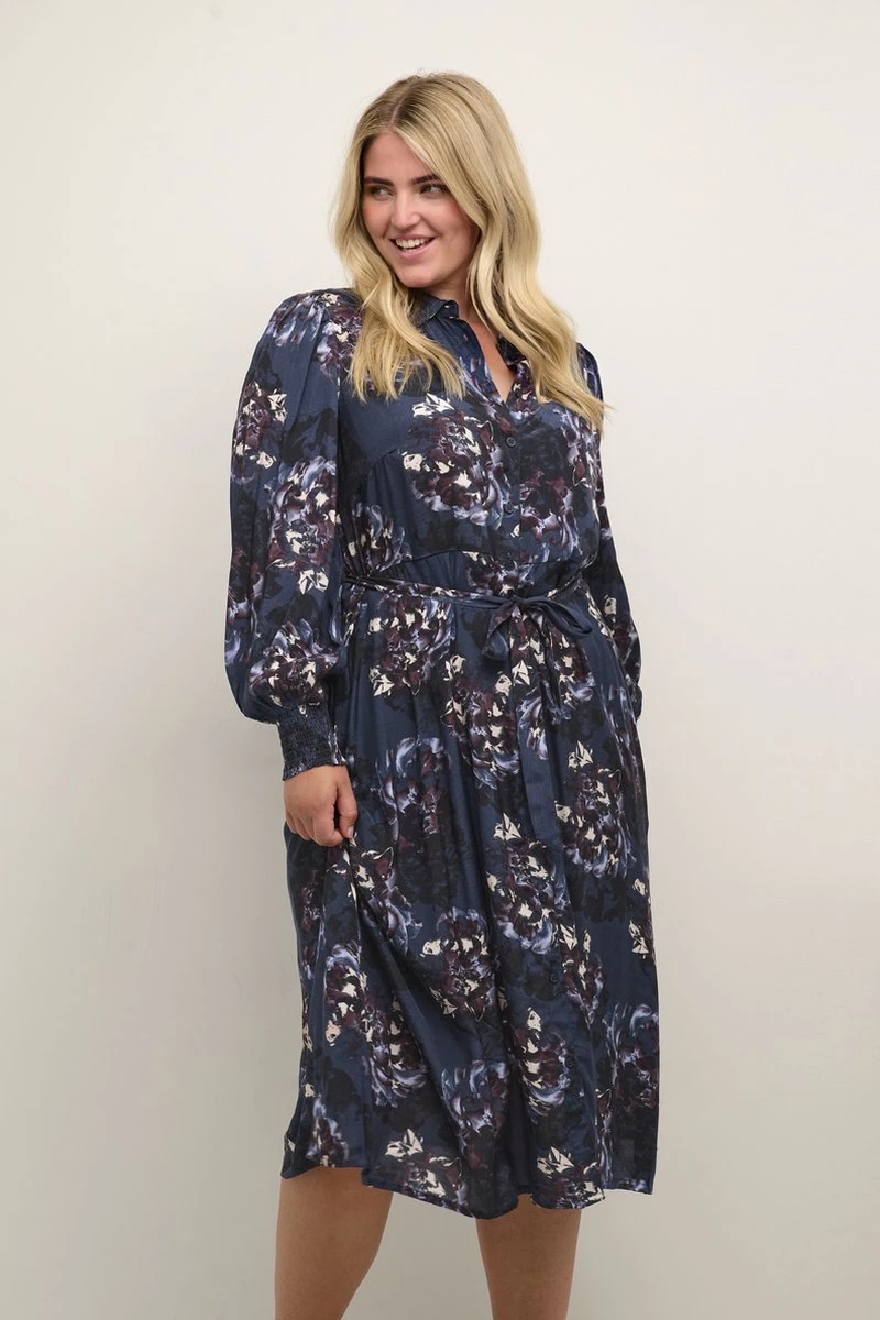 Kaffe Curve KCnanni Shirt Dress Dames Jurk - Maat 50 7 Kaffe Curve KCnanni Shirt Dress Dames Jurk - Maat 50 - Afbeelding 5