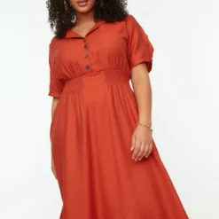 Trendyol Vrouwen Standaard Mouw Kraag A-lijn Plus Size Jurk -Pantalonix Verkoopwinkel 800x1200 162