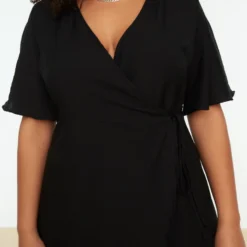 Trendyol Vrouwen Standaard Mouw V-hals Omslag Plus Size Jurk -Pantalonix Verkoopwinkel 800x1200 180