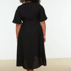 Trendyol Vrouwen Standaard Mouw V-hals Omslag Plus Size Jurk -Pantalonix Verkoopwinkel 800x1200 182