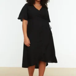Trendyol Vrouwen Standaard Mouw V-hals Omslag Plus Size Jurk -Pantalonix Verkoopwinkel 800x1200 183