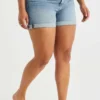 WE Fashion Dames High Rise Denimshort Met Comfort Stretch - Curve