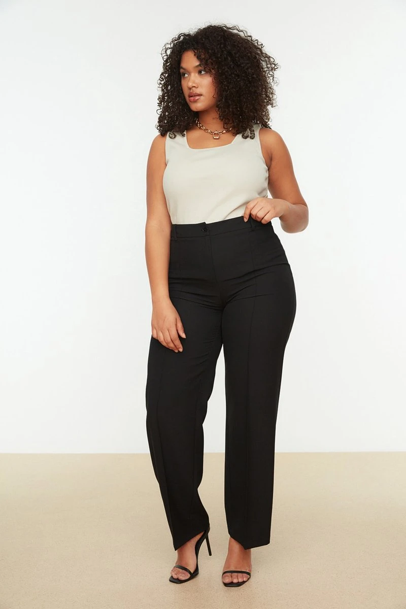 Trendyol Vrouwen Normale Taille Breed Been Grote Maten Broek 10 Trendyol Vrouwen Normale Taille Breed Been Grote Maten Broek - Afbeelding 8