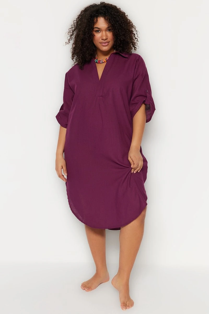 Trendyol Vrouwen Off-shoulder Ronde Hals Verschuiving Grote Maten Jurk 3 Trendyol Vrouwen Off-shoulder Ronde Hals Verschuiving Grote Maten Jurk