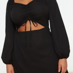 Trendyol Vrouwen Ballon Mouw V-hals Omslag Plus Size Jurk 16 Trendyol Vrouwen Ballon Mouw V-hals Omslag Plus Size Jurk -Pantalonix Verkoopwinkel 800x1200 58