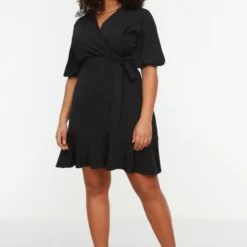 Trendyol Vrouwen Standaard Mouw V-hals Omslag Plus Size Jurk 21 Trendyol Vrouwen Standaard Mouw V-hals Omslag Plus Size Jurk -Pantalonix Verkoopwinkel 800x1200 64