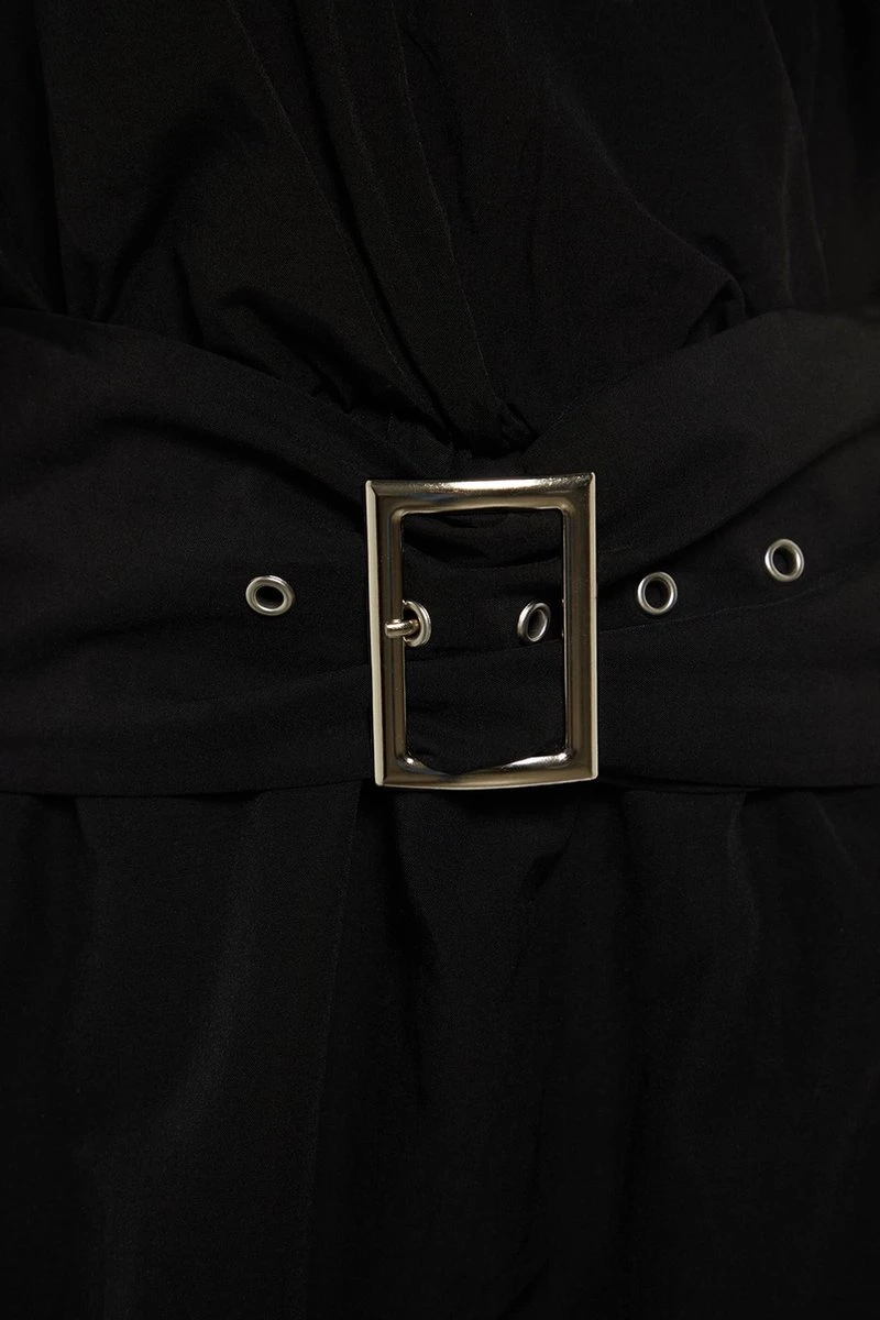 Trendyol Vrouwen Gepofte/ruche Mouw V-hals Omslag Plus Size Jurk 9 Trendyol Vrouwen Gepofte/ruche Mouw V-hals Omslag Plus Size Jurk - Afbeelding 7