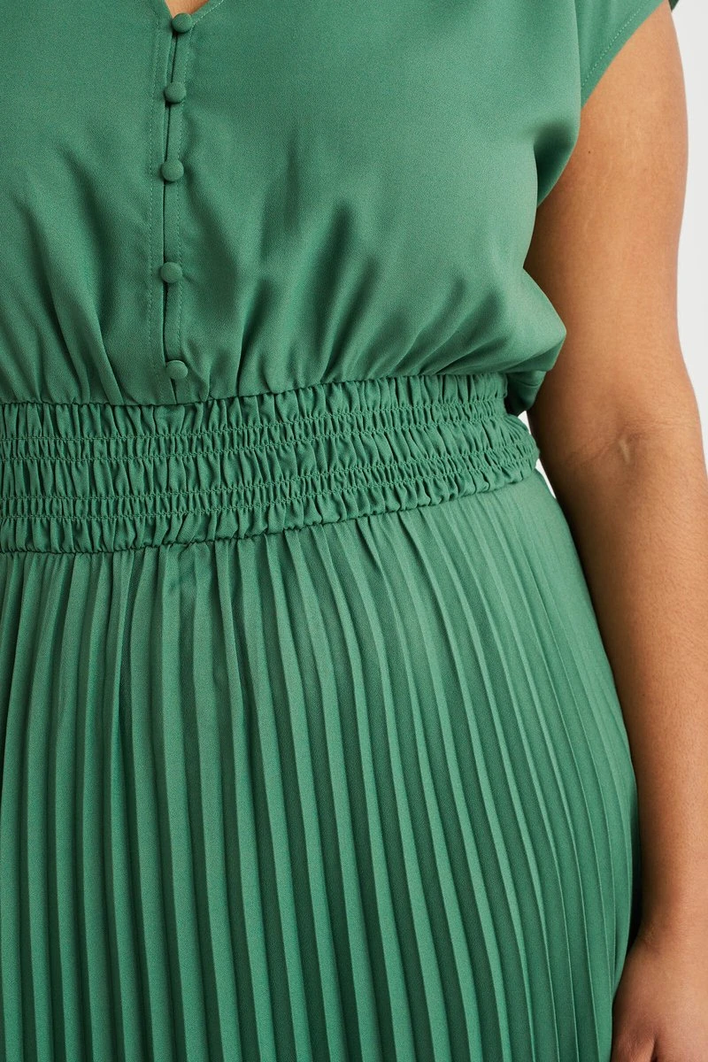 WE Fashion Dames Plissé Jurk - Curve 4 WE Fashion Dames Plissé Jurk - Curve - Afbeelding 2