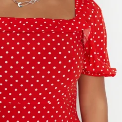 Trendyol Vrouwen Gepofte/ruche Mouw Vierkante Kraag A-lijn Plus Size Jurk -Pantalonix Verkoopwinkel 800x1200 85