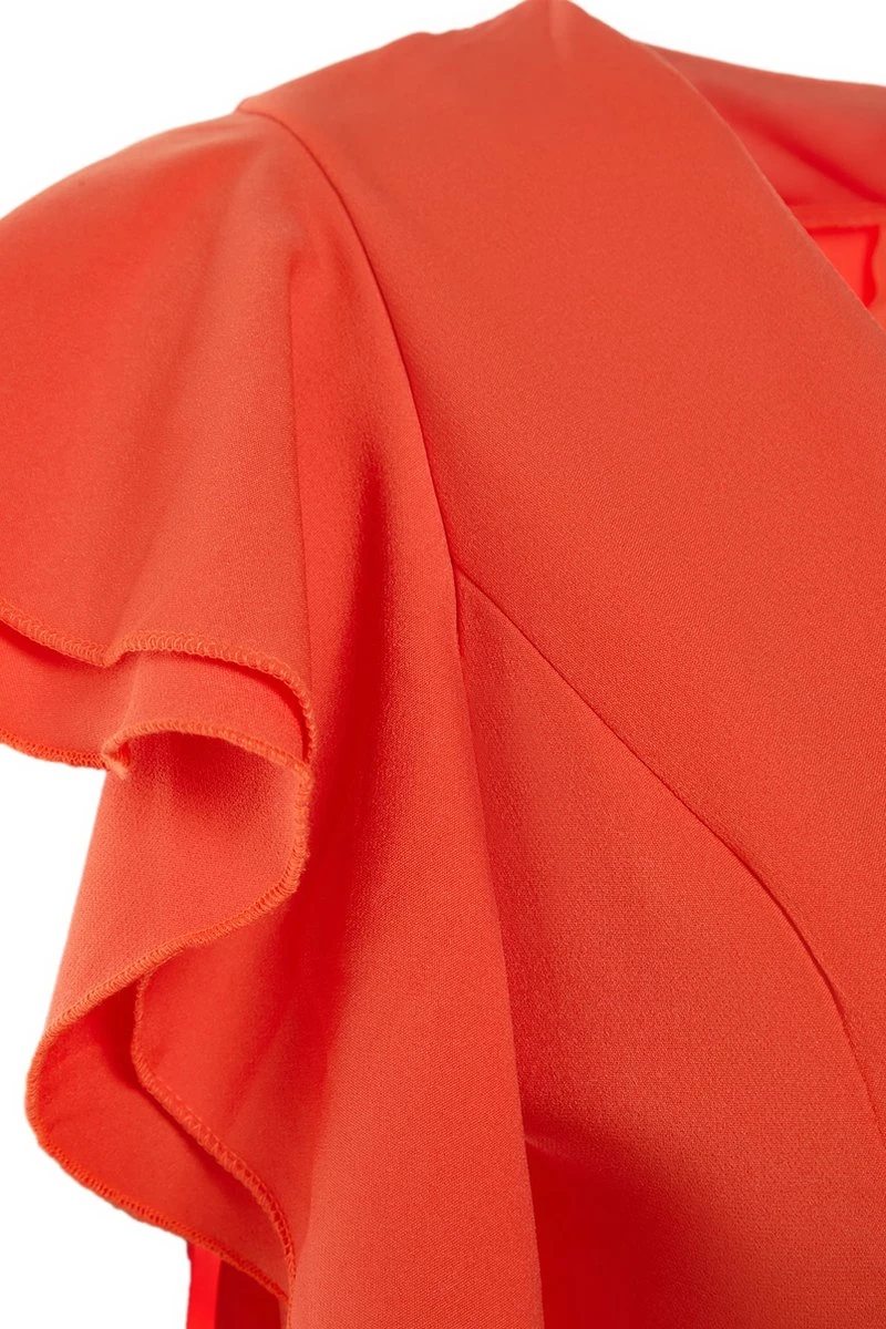 Trendyol Vrouwen Gepofte/ruche Mouw V-hals Bodycon Plus Size Jurk 7 Trendyol Vrouwen Gepofte/ruche Mouw V-hals Bodycon Plus Size Jurk - Afbeelding 5