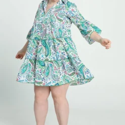 Paprika Robe Courte M3/4 Col Chemise Volant 23 Paprika Robe Courte M3/4 Col Chemise Volant -Pantalonix Verkoopwinkel 801x1200 2