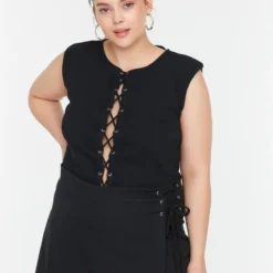 Trendyol Vrouwen Mini Hoge Taille Rechtdoor Grote Maten Shorts & Bermuda -Pantalonix Verkoopwinkel 801x1200 8