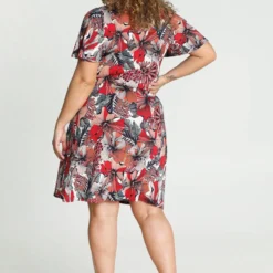 Paprika Korte, Koud Gebreide Wikkeljurk Met Bloemenmotief En Vlindermouwen 23 Paprika Korte, Koud Gebreide Wikkeljurk Met Bloemenmotief En Vlindermouwen -Pantalonix Verkoopwinkel 802x1200