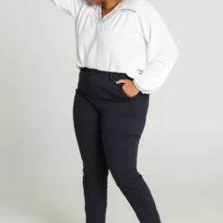 Paprika Slim Broek In Bengaline Met Zakken Met Drukknopen -Pantalonix Verkoopwinkel 803x1200 16