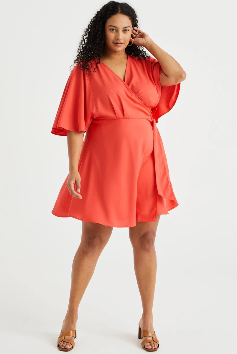 WE Fashion Dames Overslagjurk - Curve 4 WE Fashion Dames Overslagjurk - Curve - Afbeelding 2